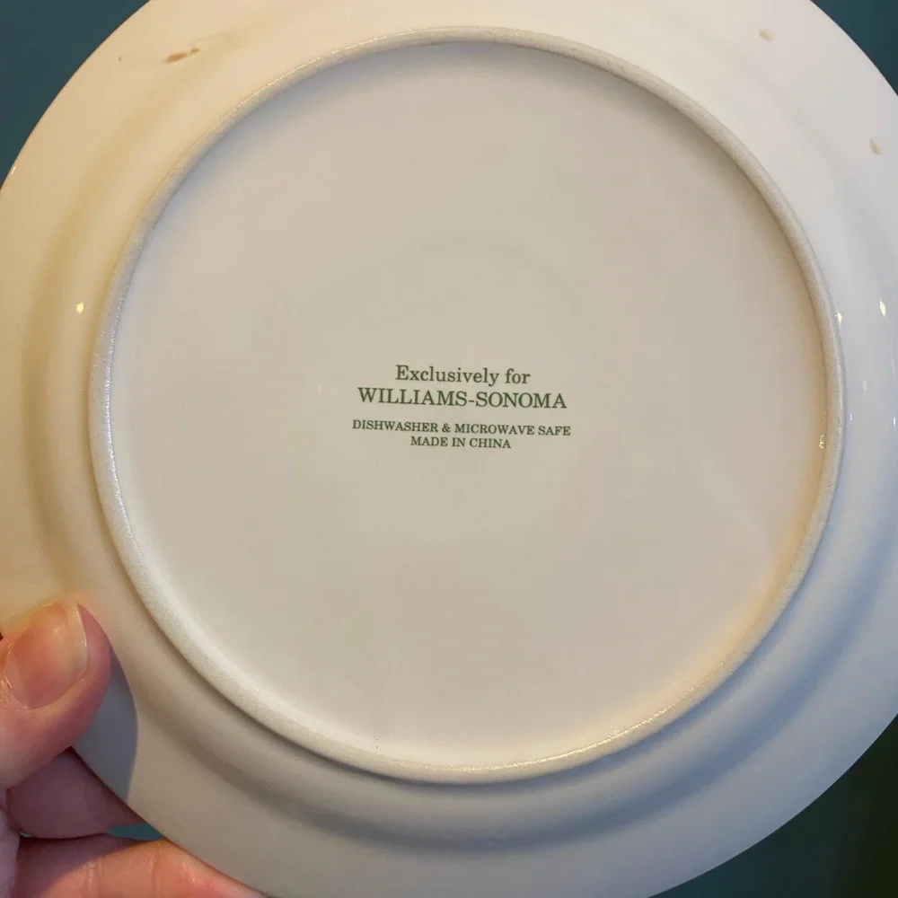 SET of 4 Williams Sonoma Santa Vintage Holiday Christmas Appetizer 6-3/4” PLATE